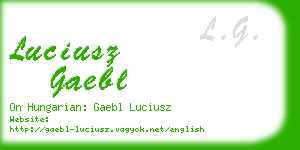 luciusz gaebl business card